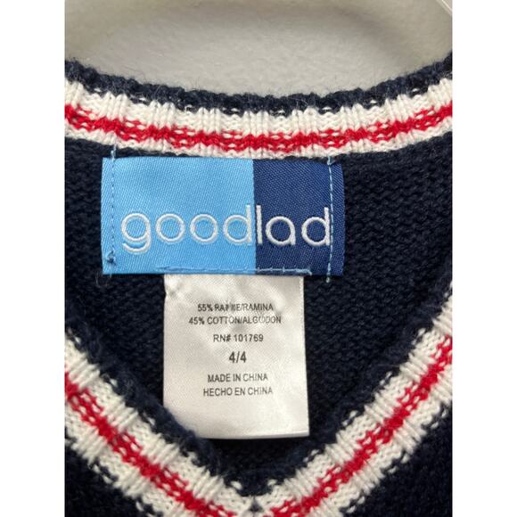 Good Lads Anchor sweater vest Boys size 4 Navy/Red - Picture 2 of 5